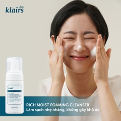 Sữa rửa mặt Dear, Klairs Rich Moist Foaming Cleanser 100ml - HÀNG NHẬP KHẨU