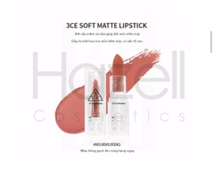 Son thỏi 3CE Soft Matte Lipstick 3.5g (Vỏ Trong Suốt)