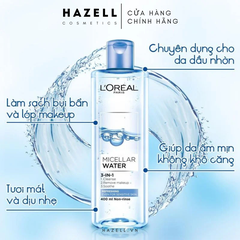 Nước tẩy trang L'Oréal Micellar Water Refreshing 400ml (Xanh nhạt) - HÀNG NHẬP KHẨU