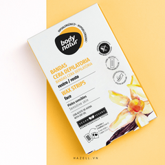 Miếng wax lông vùng mặt Body Natur Wax Strips Face Sensitive Skin 12+2 Wipes - HÀNG NHẬP KHẨU