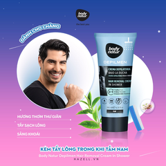 Kem tẩy lông trong khi tắm dành cho nam Body Natur Depilmen Hair Removal Cream In Shower 200ml - HÀNG NHẬP KHẨU