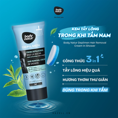 Kem tẩy lông trong khi tắm dành cho nam Body Natur Depilmen Hair Removal Cream In Shower 200ml - HÀNG NHẬP KHẨU