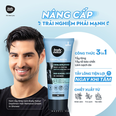 Kem tẩy lông trong khi tắm dành cho nam Body Natur Depilmen Hair Removal Cream In Shower 200ml - HÀNG NHẬP KHẨU