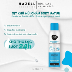 Xịt khử mùi chân Body Natur Deodorant Feet Dry Effect Foot Antiperspirant 150ml - HÀNG NHẬP KHẨU