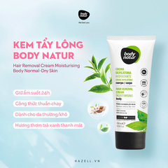 Kem tẩy lông cho da thường/khô Body Natur Hair Removal Cream Moisturising Normal-Dry Skin 200ml - HÀNG NHẬP KHẨU