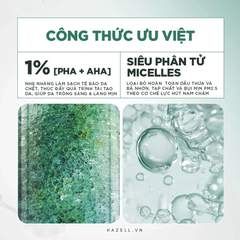 Nước tẩy trang Garnier Micellar Exfoliating Water 1% PHA + AHA ( Xanh lá ) - HNK