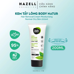 Kem tẩy lông cho da thường/khô Body Natur Hair Removal Cream Moisturising Normal-Dry Skin 200ml - HÀNG NHẬP KHẨU