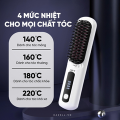 Lược Điện Chải Tóc Không Dây Ion Âm Jary Ion Electric Hair Comb - HÀNG NHẬP KHẨU
