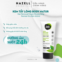Kem tẩy lông cho da thường/khô Body Natur Hair Removal Cream Moisturising Normal-Dry Skin 200ml - HÀNG NHẬP KHẨU