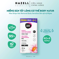 Miếng wax lông cơ thể cho da nhạy cảm Body Natur Wax Strips Hair Removal Body Sensitive Skin - HÀNG NHẬP KHẨU