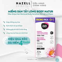 Miếng wax lông cơ thể cho da nhạy cảm Body Natur Wax Strips Hair Removal Body Sensitive Skin - HÀNG NHẬP KHẨU