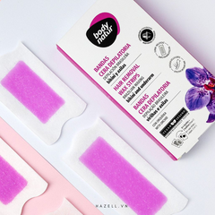 Miếng wax lông vùng bikini và nách Body Natur Hair Removal Wax Strips Brazilian Waxing Bikini And Underarms 8+4+2 Wipes - HÀNG NHẬP KHẨU