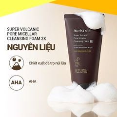 Sữa rửa mặt Tro Núi Lửa Innisfree Super Volcanic Pore Micellar Cleansing Foam 2X 150g