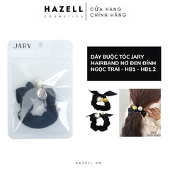 Dây Buộc Tóc Jary Hairband Nơ Đen Đính Ngọc Trai - HB1