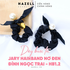 Dây Buộc Tóc Jary Hairband Nơ Đen Đính Ngọc Trai - HB1
