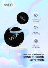 Bông Cushion Vacosi đen tròn PU06-01