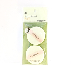 Set Bông phấn The Face Shop Round flocked Puff -2 miếng TRẮNG - Tròn