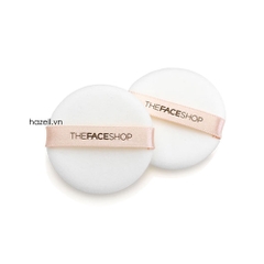 Set Bông phấn The Face Shop Round flocked Puff -2 miếng TRẮNG - Tròn