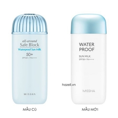 Kem chống nắng Missha All Around Safe Block Water Proof Sun Milk Spf50+ PA+++ - 70ml (Xanh)