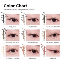 Chì kẻ mí CLIO Sharp, So Simple Waterproof Pencil Liner 0.14g (Mẫu mới)