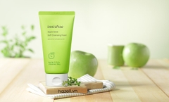 Sữa rửa mặt sạch sâu táo xanh innisfree Apple Seed Cleansing Soft Foam 150ml