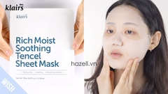 Mặt nạ Dear, Klairs Rich Moist Soothing Tencel Sheet Mask 25ml - HÀNG NHẬP KHẨU