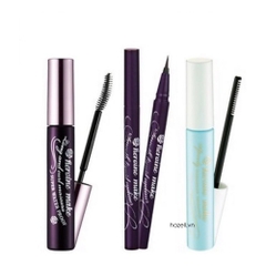 SET Mascara + Tẩy trang tặng kèm 1 kẻ mắt nước Kiss me (Hồng)