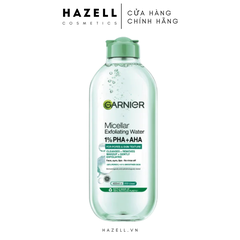 Nước tẩy trang Garnier Micellar Exfoliating Water 1% PHA + AHA ( Xanh lá ) - HNK