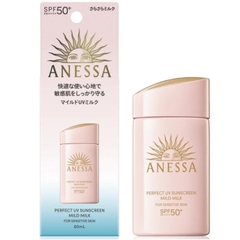 Kem chống nắng Anessa Perfect UV Sunscreen Mild Milk SPF 50+ PA++++ 60ml (Hồng) - Mẫu mới