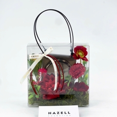 Túi quà Mica hoa lụa 15x15