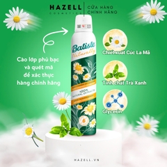 Dầu gội khô Batiste Dry Shampoo Plant-powered 200ml - HÀNG NHẬP KHẨU
