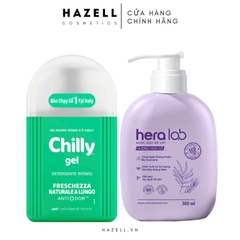 Set Chilly Dung Dịch Vệ Sinh Phụ Nữ Protect Kháng Khuẩn 200ml + Nước Giặt Đồ Lót  300ml