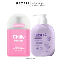 Set Chilly Dung Dịch Vệ Sinh Phụ Nữ Protect Kháng Khuẩn 200ml + Nước Giặt Đồ Lót  300ml
