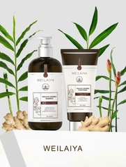 Bộ gội xả gừng thảo mộc x2 tinh chất Weilaiya Zingiber 420mlx200ml ( nâu )