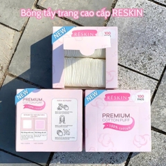 Bông tẩy trang Reskin Premium Puff 150 miếng (hộp hồng)