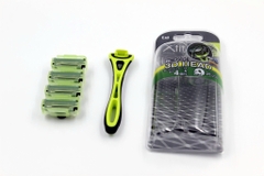 Set dao cạo râu 5 lưỡi kép Xfit Kai ( 1 thân ,  lưỡi thay thế )