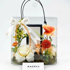 Túi quà Mica hoa lụa 20x20