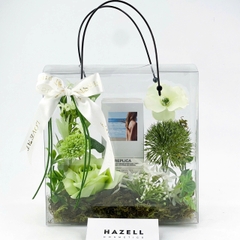 Túi quà Mica hoa lụa 20x20