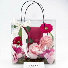 Túi quà Mica hoa lụa 20x20