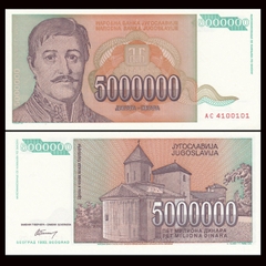 Yugoslavia (Nam Tư) 5000000 dinara 1993
