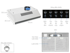 Máy hút mùi âm tủ Electrolux ERF715SBA