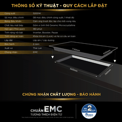 [MADE IN THAILAND] Bếp Từ Đôi BlueStone ICB-6939 5200W - Miễn phí lắp đặt, cắt đá