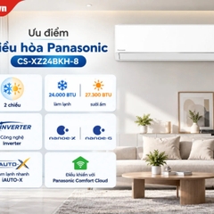 Điều hòa 2 chiều Panasonic Inverter 24.200BTU CS-XZ24BKH-8