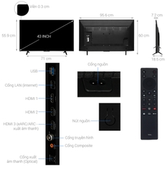 Google Tivi QLED TCL AI 4K 43 inch 43P7K