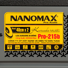 Loa Kéo Bình & Điện Nanomax Pro-215B Bass Đôi 40cm 2200w