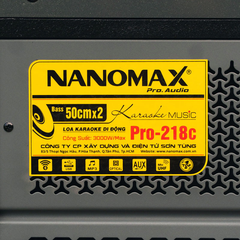Loa Kéo Bình & Điện Nanomax Pro-218C Bass Đôi 50cm 3000w