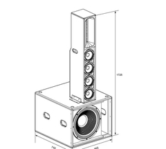 Loa cột Sumico Eurotech 1846 bass 45cm công suất 2800W Class D