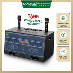 Loa Karaoke Xách Tay Nanomax X-220A Bass đôi 20cm 1150W Max