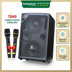 Loa Karaoke Nanomax X-8 Bass đôi 20cm 1150W Max Karaoke Bluetooth