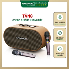Loa Karaoke Xách Tay Nanomax K-05 Bass đôi 20cm 320W Max